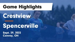 Crestview  vs Spencerville  Game Highlights - Sept. 29, 2022