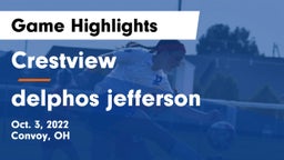 Crestview  vs delphos jefferson Game Highlights - Oct. 3, 2022