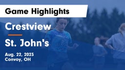 Crestview  vs St. John's  Game Highlights - Aug. 22, 2023