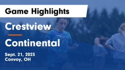 Crestview  vs Continental  Game Highlights - Sept. 21, 2023