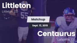 Matchup: Littleton High vs. Centaurus  2019