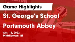 St. George's School vs Portsmouth Abbey  Game Highlights - Oct. 14, 2022
