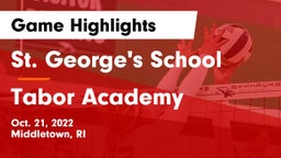 St. George's School vs Tabor Academy  Game Highlights - Oct. 21, 2022
