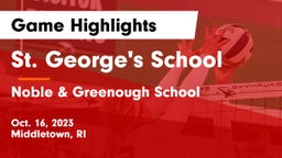 St. George's School vs Noble & Greenough School Game Highlights - Oct. 16, 2023