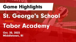 St. George's School vs Tabor Academy Game Highlights - Oct. 20, 2023
