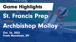 St. Francis Prep  vs Archbishop Molloy  Game Highlights - Oct. 26, 2023