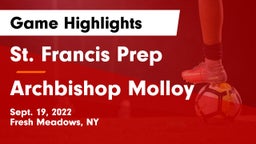 St. Francis Prep  vs Archbishop Molloy Game Highlights - Sept. 19, 2022