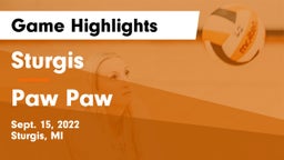 Sturgis  vs Paw Paw  Game Highlights - Sept. 15, 2022