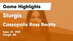 Sturgis  vs Cassopolis Ross Beatty  Game Highlights - Sept. 24, 2022