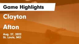 Clayton  vs Afton  Game Highlights - Aug. 27, 2022