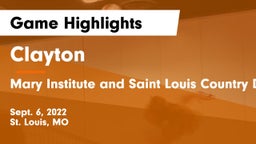 Clayton  vs Mary Institute and Saint Louis Country Day School Game Highlights - Sept. 6, 2022