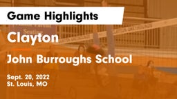 Clayton  vs John Burroughs School Game Highlights - Sept. 20, 2022