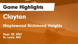 Clayton  vs Maplewood Richmond Heights  Game Highlights - Sept. 28, 2022