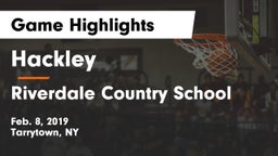 Hackley  vs Riverdale Country School Game Highlights - Feb. 8, 2019