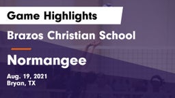 Brazos Christian School vs Normangee  Game Highlights - Aug. 19, 2021