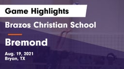 Brazos Christian School vs Bremond  Game Highlights - Aug. 19, 2021