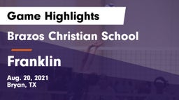 Brazos Christian School vs Franklin Game Highlights - Aug. 20, 2021