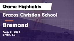 Brazos Christian School vs Bremond  Game Highlights - Aug. 24, 2021