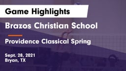 Brazos Christian School vs Providence Classical Spring Game Highlights - Sept. 28, 2021