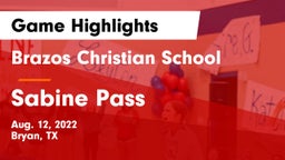 Brazos Christian School vs Sabine Pass Game Highlights - Aug. 12, 2022