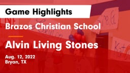 Brazos Christian School vs Alvin Living Stones Game Highlights - Aug. 12, 2022