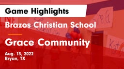Brazos Christian School vs Grace Community  Game Highlights - Aug. 13, 2022