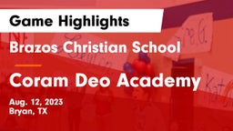 Brazos Christian School vs Coram Deo Academy  Game Highlights - Aug. 12, 2023