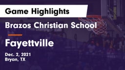 Brazos Christian School vs Fayettville Game Highlights - Dec. 2, 2021