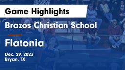 Brazos Christian School vs Flatonia  Game Highlights - Dec. 29, 2023