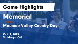 Memorial  vs Maumee Valley Country Day  Game Highlights - Oct. 9, 2023