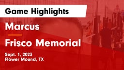 Marcus  vs Frisco Memorial  Game Highlights - Sept. 1, 2023