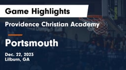Providence Christian Academy  vs Portsmouth Game Highlights - Dec. 22, 2023