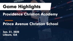 Providence Christian Academy  vs Prince Avenue Christian School Game Highlights - Jan. 31, 2020