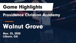 Providence Christian Academy  vs Walnut Grove  Game Highlights - Nov. 23, 2020