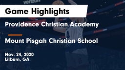 Providence Christian Academy  vs Mount Pisgah Christian School Game Highlights - Nov. 24, 2020