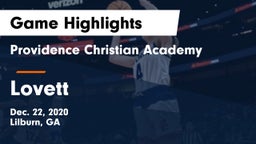 Providence Christian Academy  vs Lovett  Game Highlights - Dec. 22, 2020