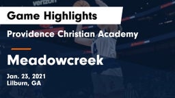 Providence Christian Academy  vs Meadowcreek Game Highlights - Jan. 23, 2021