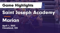 Saint Joseph Academy vs Marian   Game Highlights - April 1, 2023