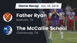 Recap: Father Ryan  vs. The McCallie School 2018