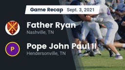 Recap: Father Ryan  vs. Pope John Paul II  2021