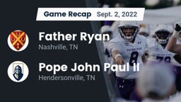 Recap: Father Ryan  vs. Pope John Paul II  2022