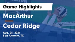 MacArthur  vs Cedar Ridge  Game Highlights - Aug. 26, 2021