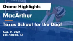 MacArthur  vs Texas School for the Deaf Game Highlights - Aug. 11, 2022