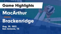 MacArthur  vs Brackenridge  Game Highlights - Aug. 30, 2022