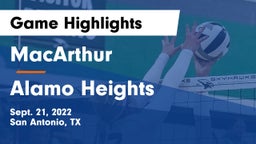 MacArthur  vs Alamo Heights  Game Highlights - Sept. 21, 2022