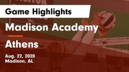 Madison Academy  vs Athens  Game Highlights - Aug. 22, 2020