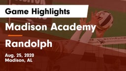 Madison Academy  vs Randolph  Game Highlights - Aug. 25, 2020