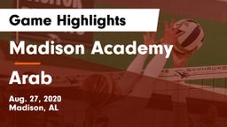 Madison Academy  vs Arab  Game Highlights - Aug. 27, 2020