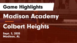 Madison Academy  vs Colbert Heights Game Highlights - Sept. 3, 2020