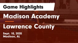 Madison Academy  vs Lawrence County  Game Highlights - Sept. 10, 2020